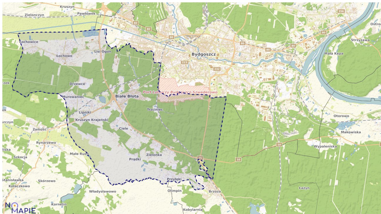 Mapa obszarów ochrony przyrody Białych Błot